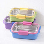 CouldNook Rectangular Lunch Box - Steel Insert and Contrasting Lid Clips