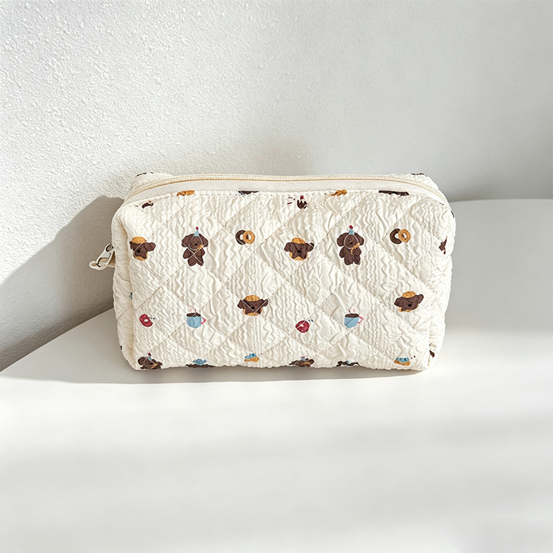 CouldNook Quilted Pattern Print Pencil Case - Vanity Storage Accent