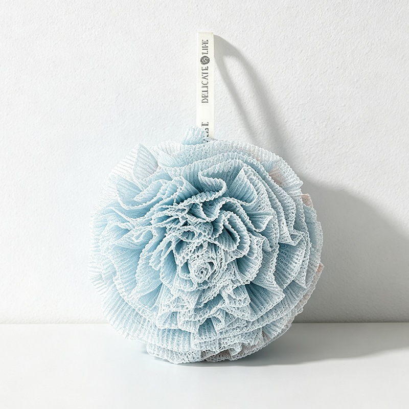 CouldNook Double Layer Bath Pouf - Wavy Two Tone Mesh