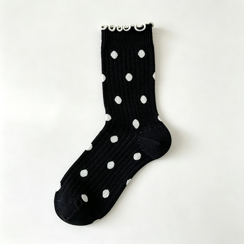 CouldNook Dot Pattern Calf Socks - Everyday Outfit Accent