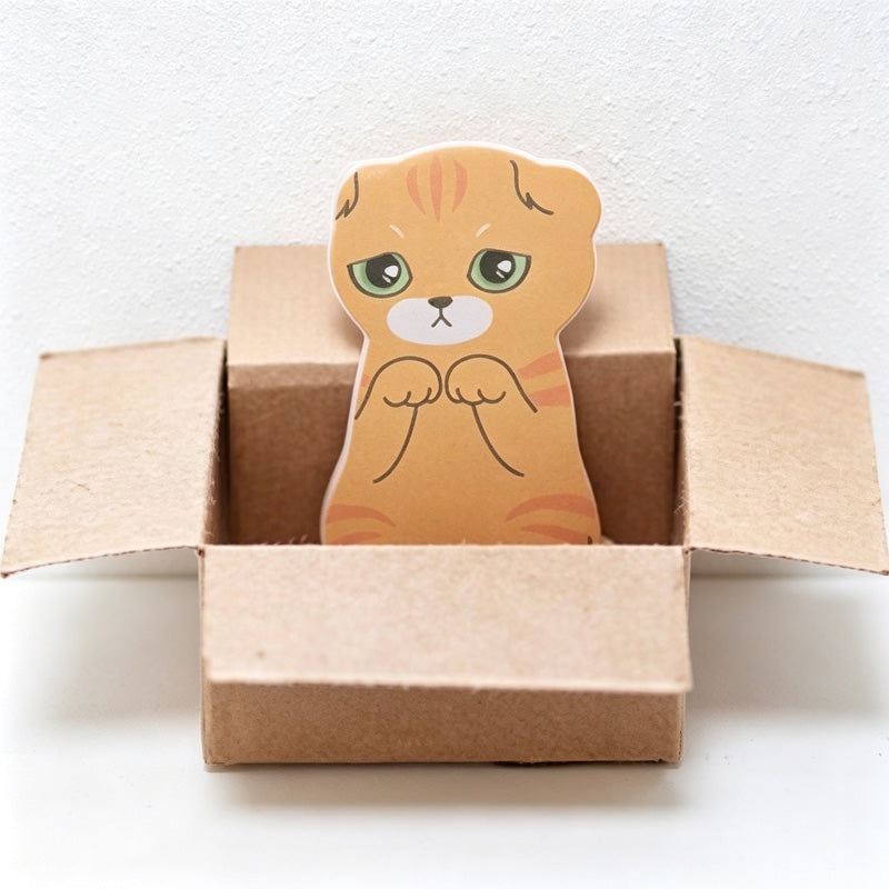 CouldNook Cat Sticky Notes - Shaped Paper Sheets and Miniature Carton Holder