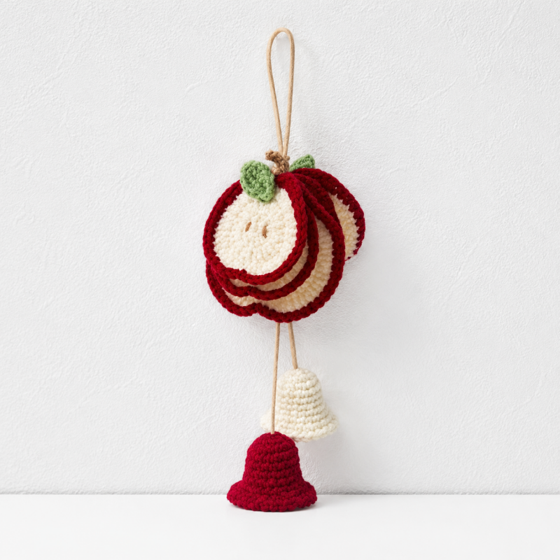 CouldNook Yarn Hanging Ornament - Witch Ghost and Apple Designs