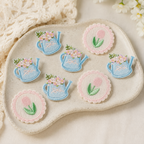 CouldNook Floral Garden Embroidered Patch - Two Watering Motifs