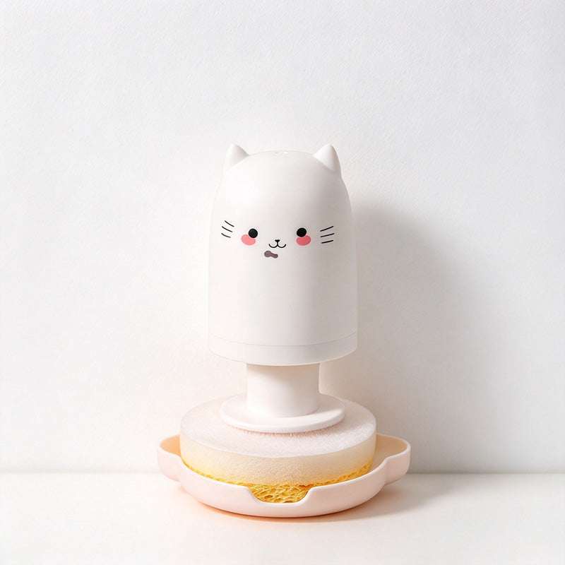 CouldNook Cat Dish Brush - Rounded Handle And Replaceable Circular Head