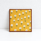 CouldNook Patterned Fabric Coaster - Square Shape and Contrasting Border