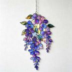 CouldNook Acrylic Floral Window Hanging - Outlined Petals And Trailing Sprigs