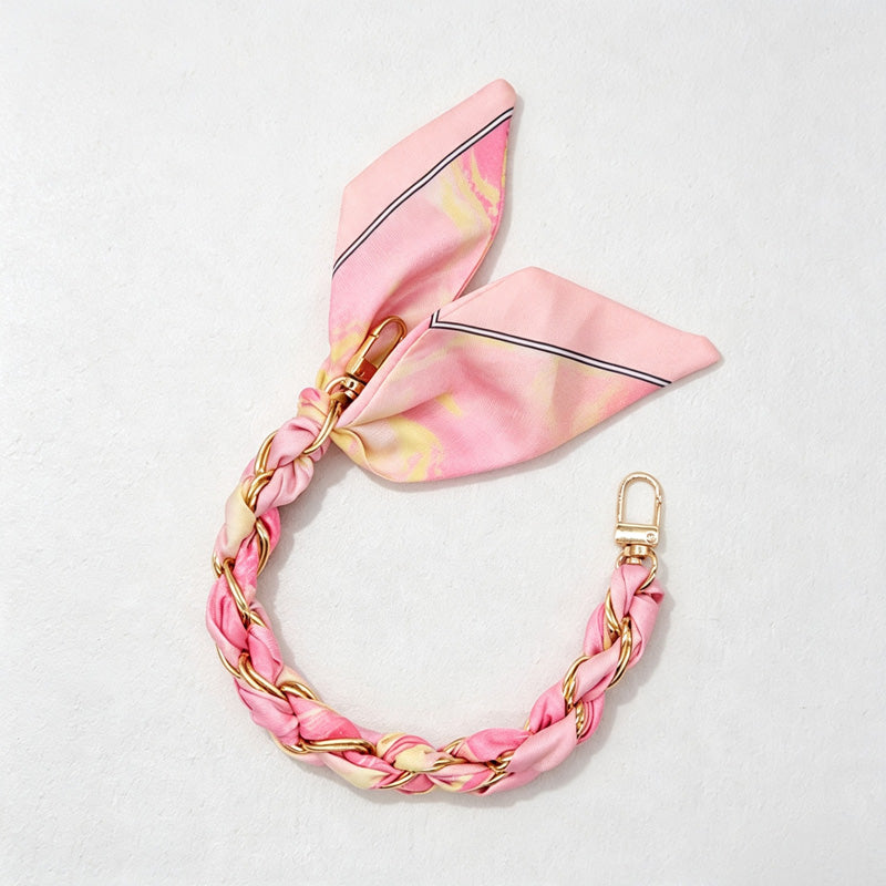 CloudNook Silk Scarf Phone Wrist Strap‑Braided Anti‑Lost Lanyard