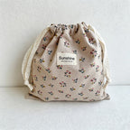 CouldNook Cotton Drawstring Bag - Eight Earth-Tone Floral Designs
