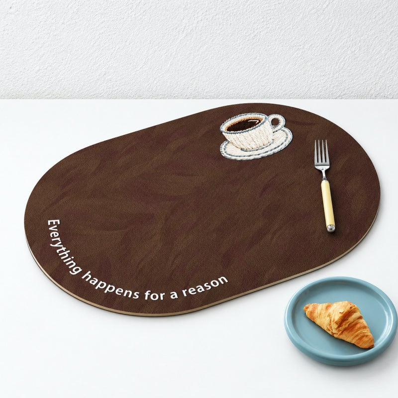 CouldNook Printed PVC Placemat - Patterned Oval and Rectangular Designs
