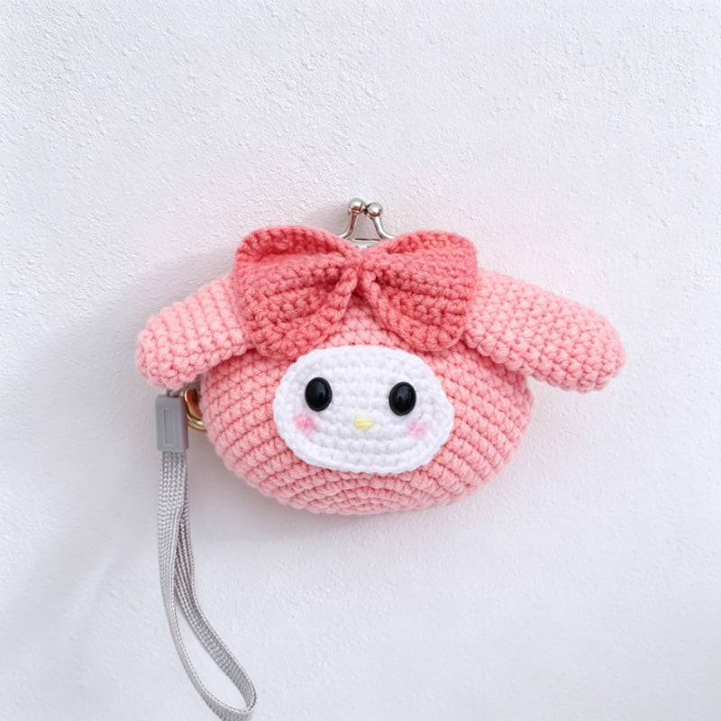 CouldNook Cotton Rabbit Character Coin Purse - Kiss-Lock Wristlet Design