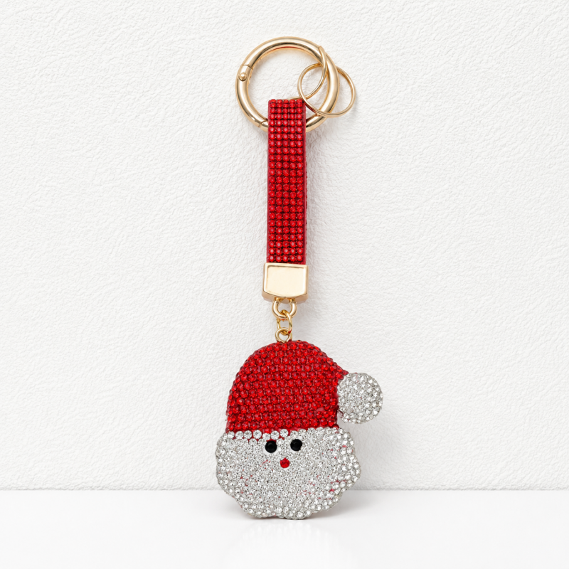 CouldNook Christmas Rhinestone Keychain - Festive Snowman Charm