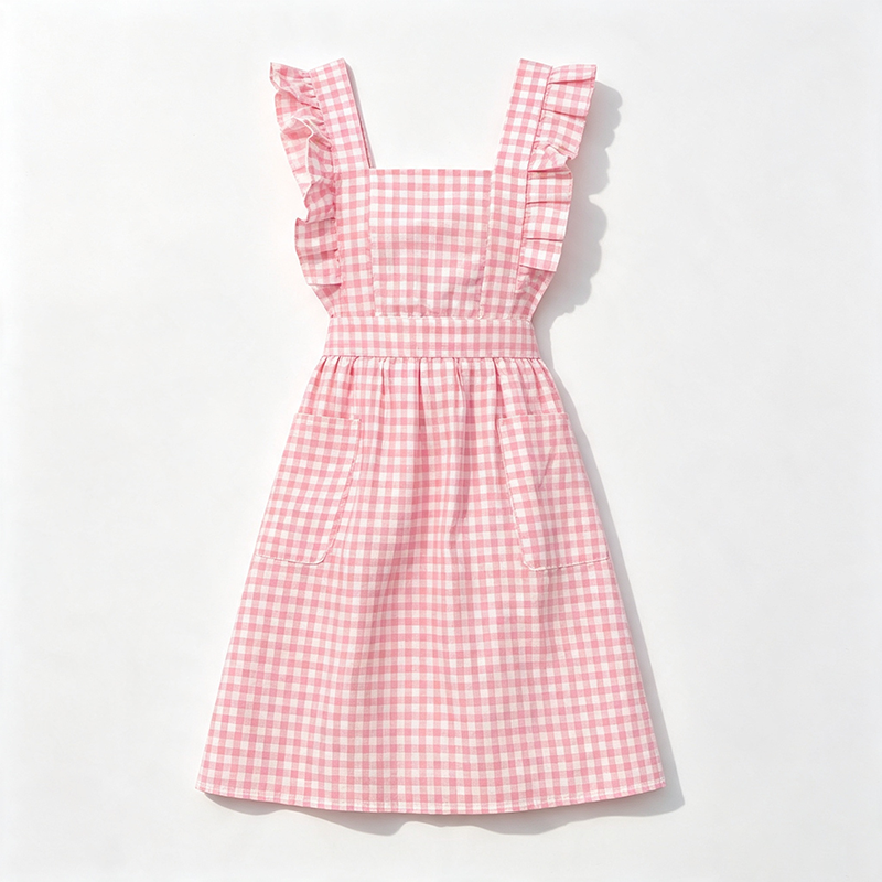 CouldNook Gingham Crossback Apron - Heart Pocket Garden Layer