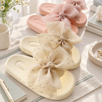 CouldNook Bow EVA Slides - White Pink and Yellow Options