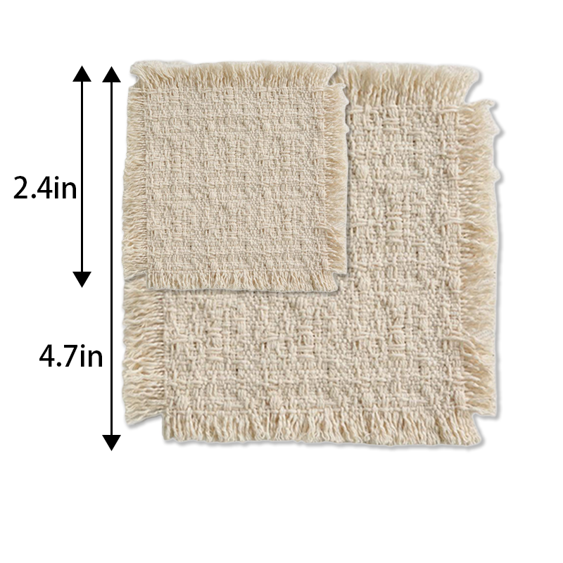 CouldNook Woven Fringe Drink Coaster - Warm Table Accent