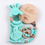 CouldNook Baby Teether Gift Set - Rabbit Ring and Bow Headband