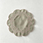 CouldNook Embroidered Round Placemat - Visible Embroidered Detail Home Display