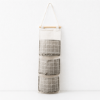 CouldNook Three-Pocket Hanging Organizer - Printed Fabric Wall Storage