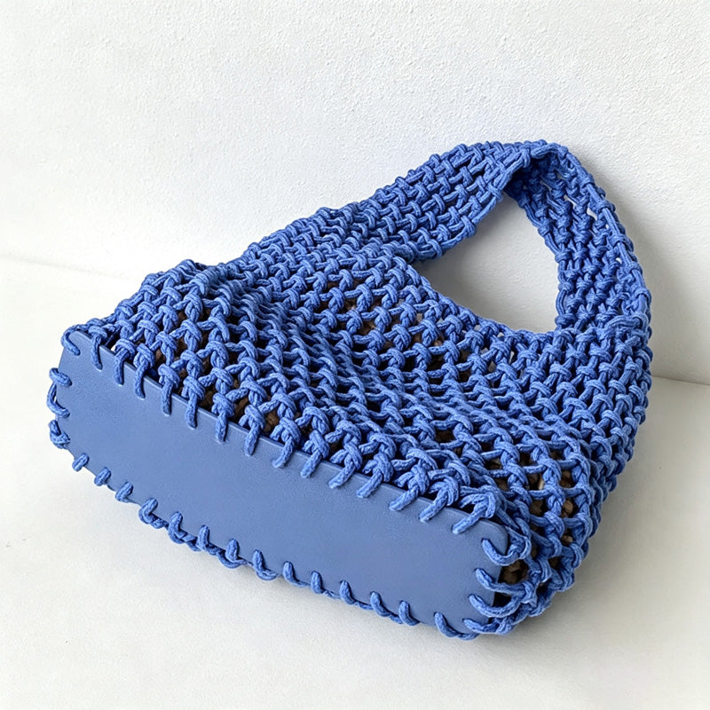 CloudNook Cotton Rope Woven Handbag‑Mesh Tote Bag