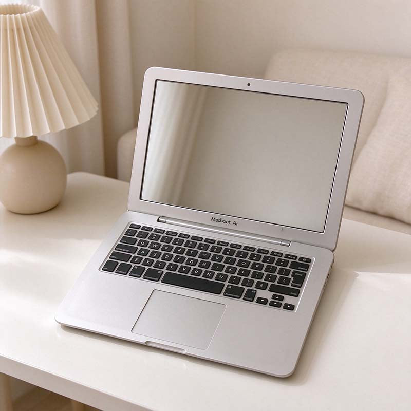 CouldNook Laptop Folding Mirror - Keyboard Detail And Hinged Screen-Shaped Lid