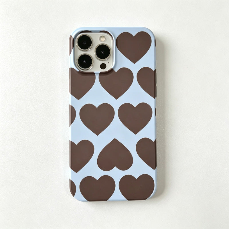 CouldNook iPhone 17 Series Geometric Heart Phone Case - Warm Pattern Cover