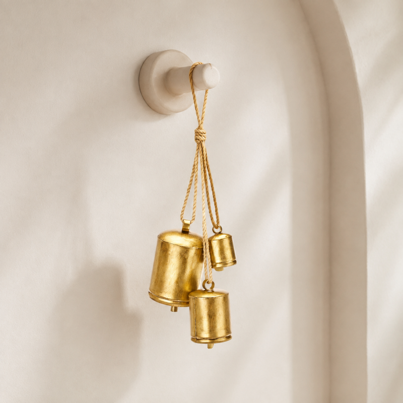 CouldNook Cup Bell Hanging Cluster - Gold Tone Corded Ornament
