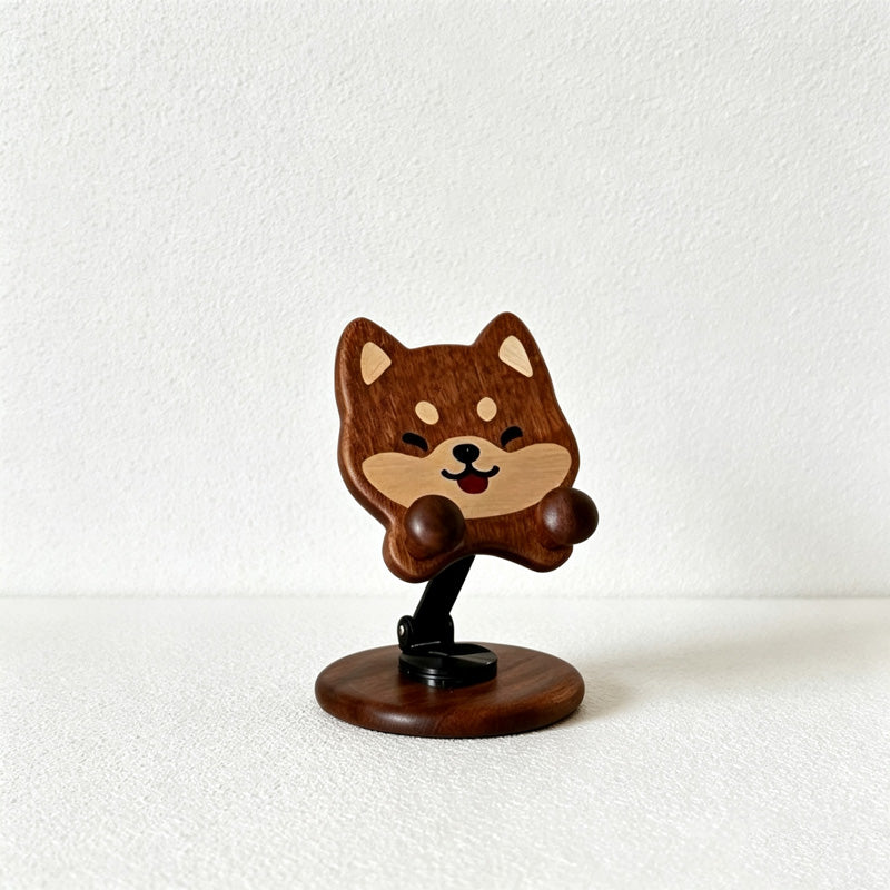 CouldNook Rotating Wooden Phone Stand - Animal Character Designs