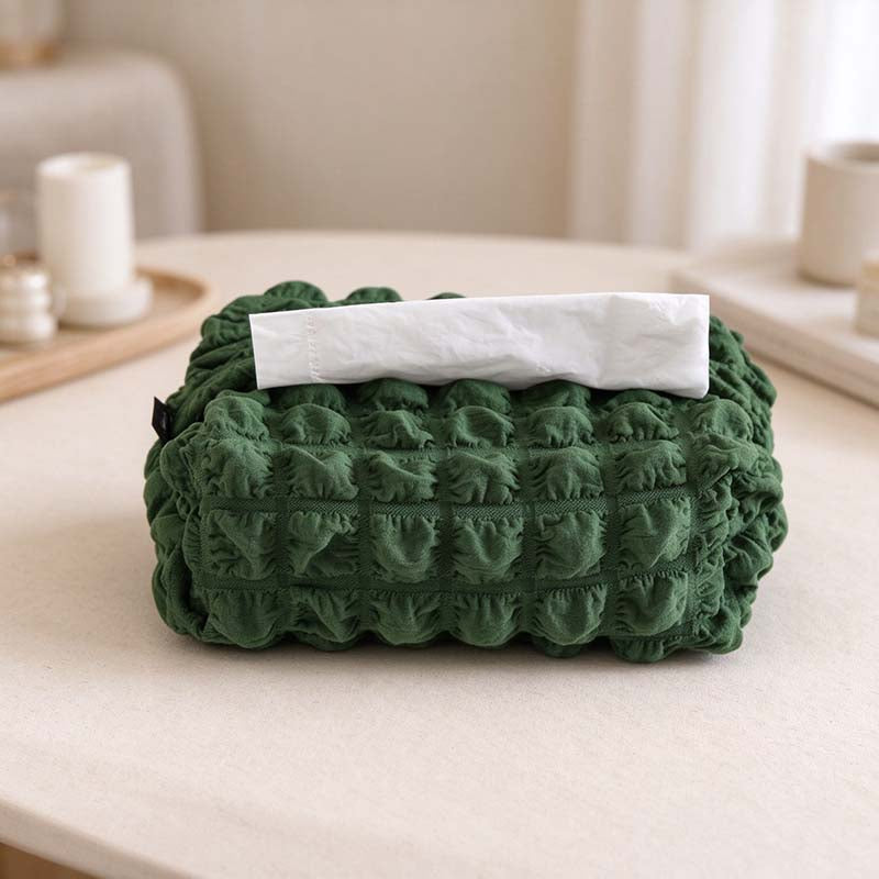 CouldNook Textured Tissue Box Cover - Raised Squares And Soft Outline