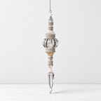 CouldNook Beaded Christmas Ornament - Clear Facets And Tapered Drop Shapes