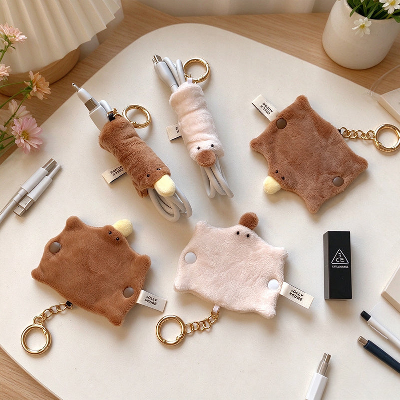 Plush Platypus Cable Organizer - Paired Snap Fasteners