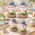 CouldNook Plush Buddha Charm - Seated Figure and Folded Hands Detail