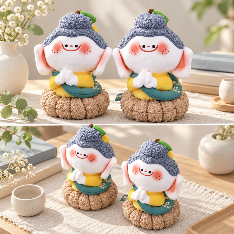 CouldNook Plush Buddha Charm - Seated Figure and Folded Hands Detail