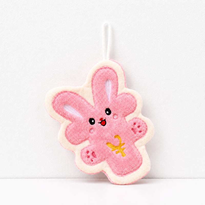 CouldNook Cartoon Coral Fleece Hand Towel‑Hanging Absorbent Cloth