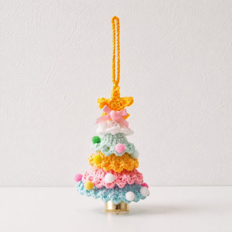 CouldNook Tiered Christmas Tree Ornament - Pompom Bell Detail