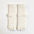 CouldNook Dotted Split-Toe Socks - Tiny Spots And Wavy Cuff Edge