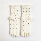 CouldNook Dotted Split-Toe Socks - Tiny Spots And Wavy Cuff Edge