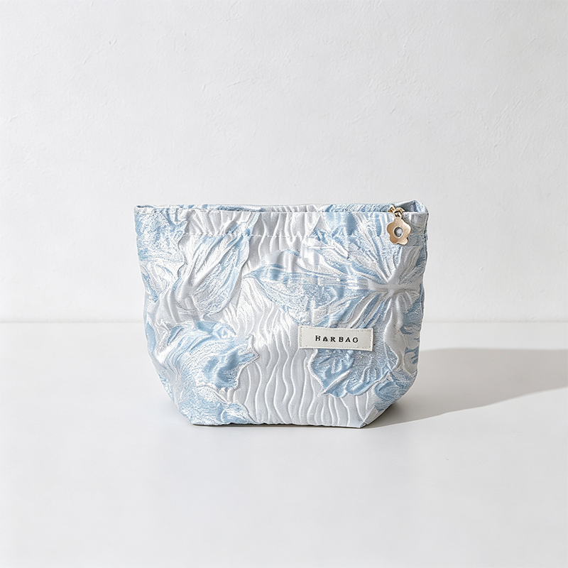 CloudNook Embossed Floral Makeup Pouch - Vanity Storage Accent
