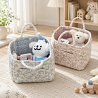 CouldNook Floral Storage Basket - Corduroy Texture and Carry Handles