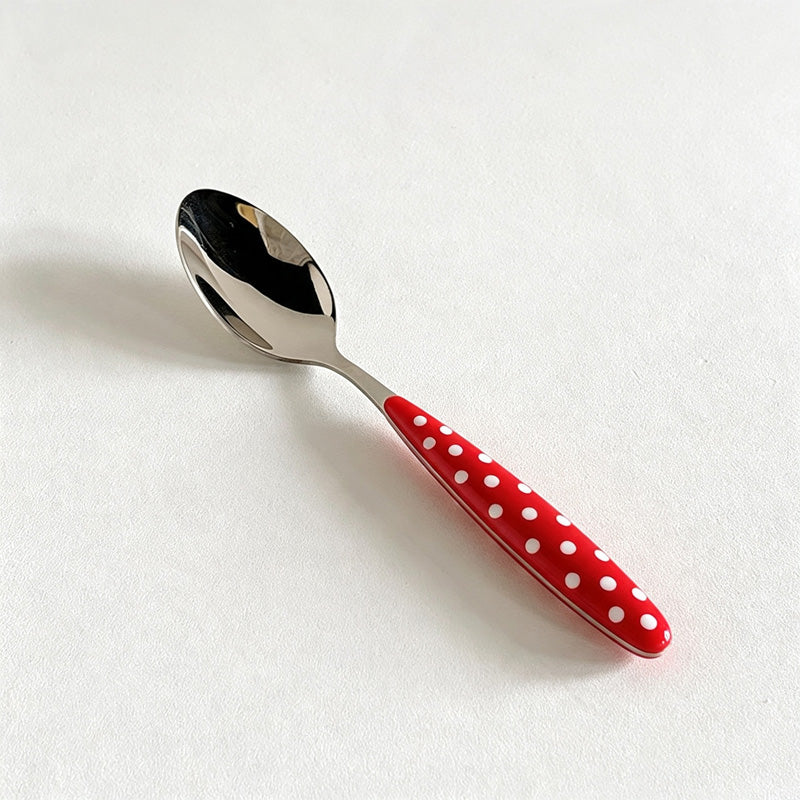 CouldNook Polka Dot Flatware - Contrast Handle Table