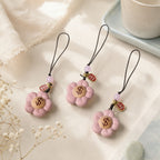 CouldNook Fake Wooden Flower Phone Charm - Lucky Pendant Strap
