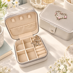 CouldNook Heart Accent Jewelry Box - Reflective Finish And Divided Storage