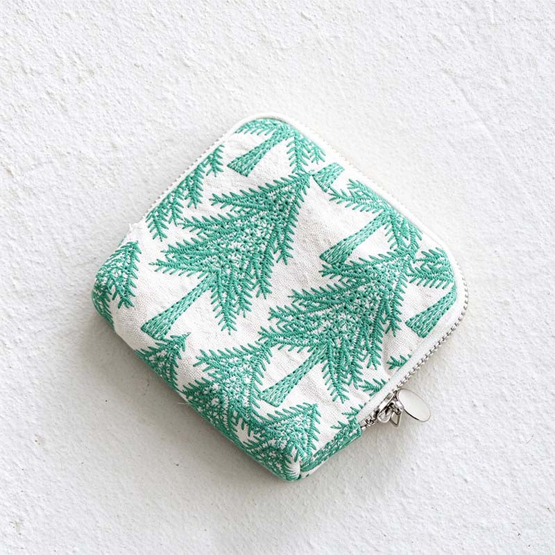 CouldNook Embroidered Jewelry Pouch - Zip Closure and Divided Fabric Interior