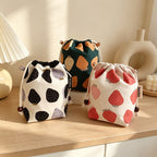 CouldNook Strawberry Drawstring Bag - Three Textured Fabric Prints