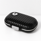 CouldNook Ribbed Pill Box - Rounded Case and Clear Inner Covers