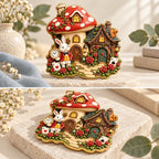 CouldNook Mushroom Cottage Magnet - Rabbit Garden Scene Accent