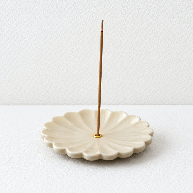 CouldNook Flower Incense Holder - Glazed Petal Dish