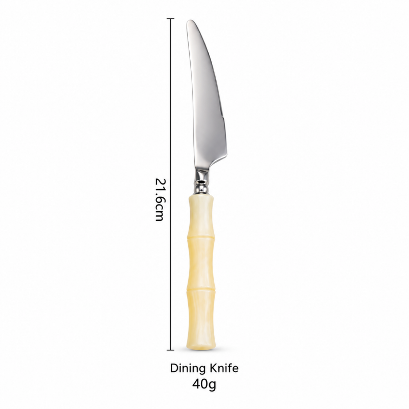 Bamboo Style Flatware - Segmented Acrylic Handles and Steel