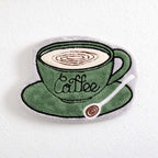 CouldNook Cafe Hanging Hand Towel - Coffee Motifs And Embroidered Details