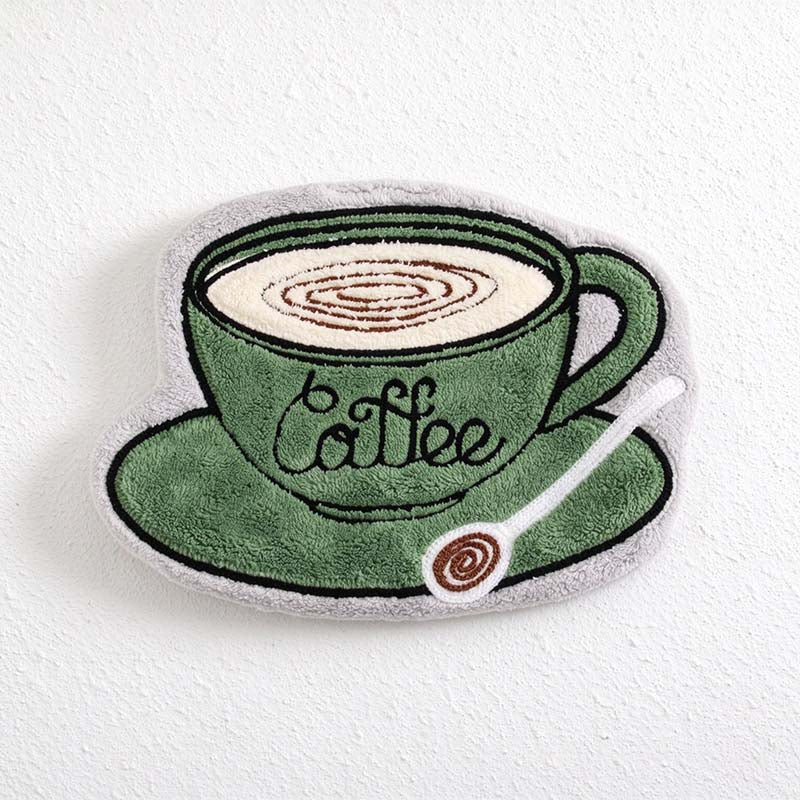 CouldNook Cafe Hanging Hand Towel - Coffee Motifs And Embroidered Details