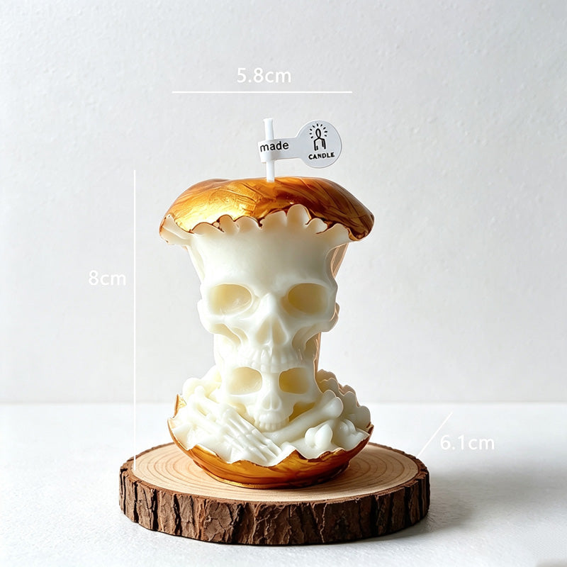 CouldNook Skull‑Apple Halloween Scented Candle‑Spooky Holiday Table Ornament