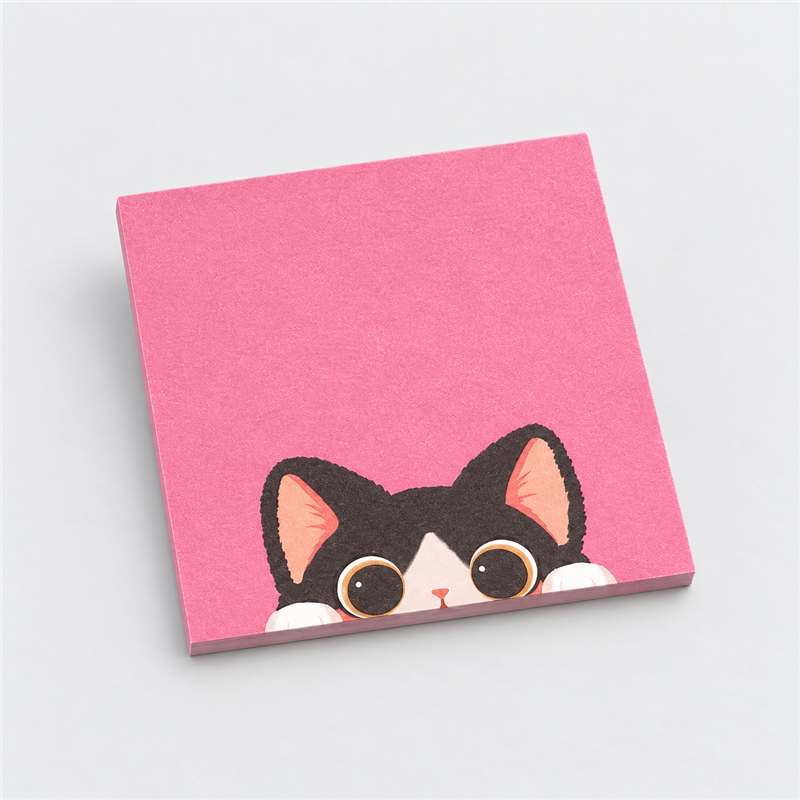 Peeking Cat Sticky Note Pad with Fifty Sheets